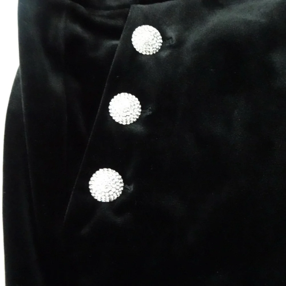 Karl Lagerfeld Velvet Pants Women's Size 12 Black Wide Leg Rhinestone Detail. - Picture 8 of 13